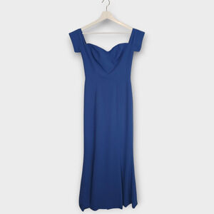Dress the Population Gown Women Purple Small Logan Crepe Off Shoulder Sweetheart